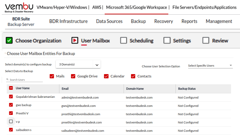 Illustration of backing up critical business applications like SQL Server and Exchange